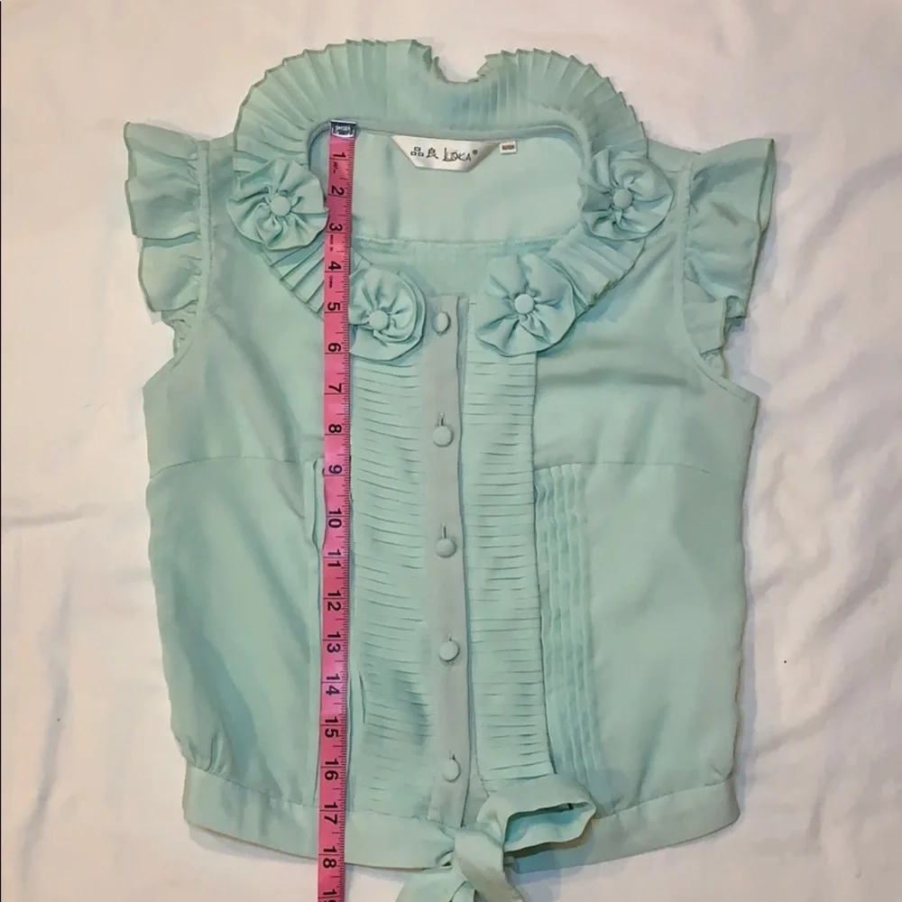 80’s Vintage Cap/Fluttered Sleeve Blouse - Picture 5 of 5